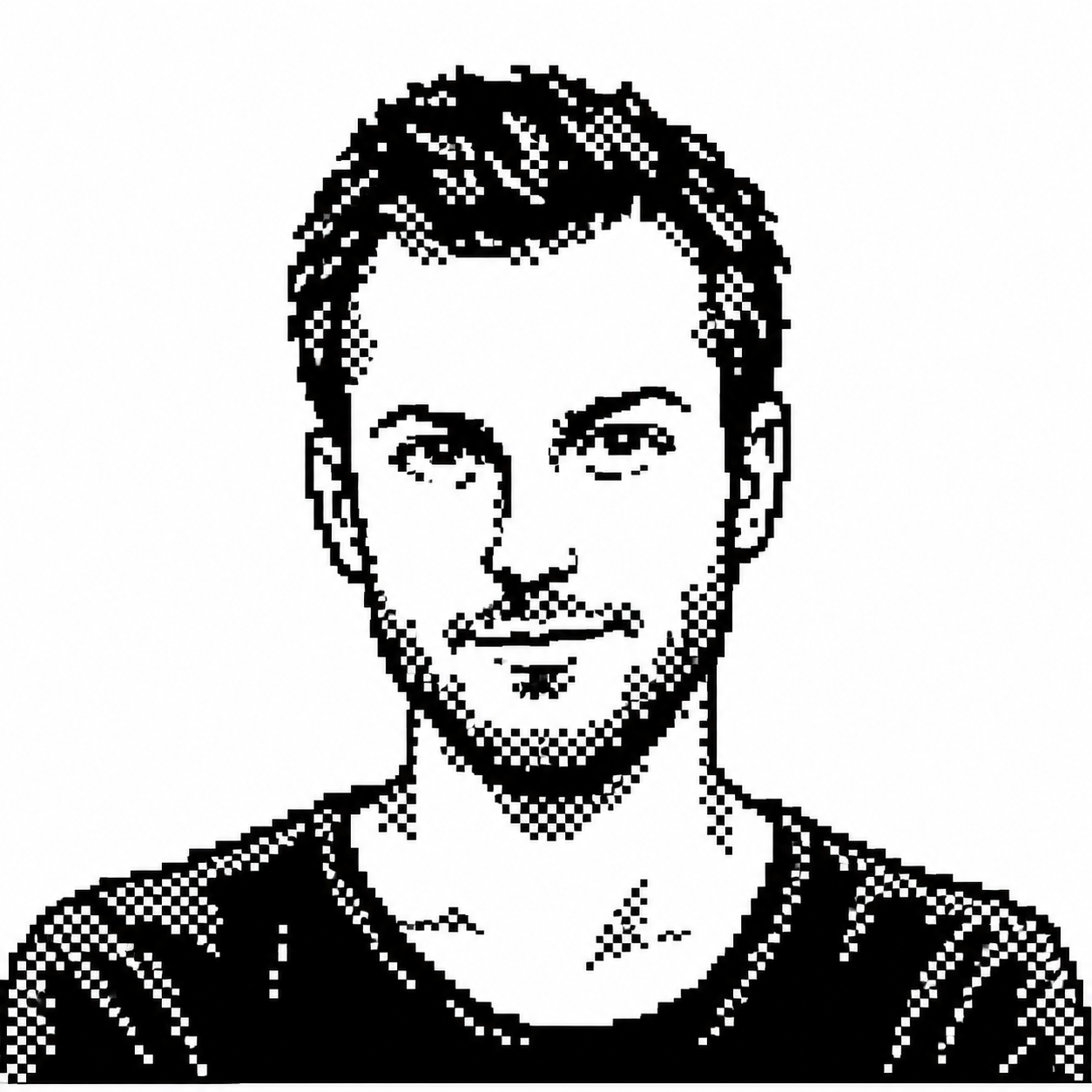 Portrait en pixel art de Barnabé Rosay