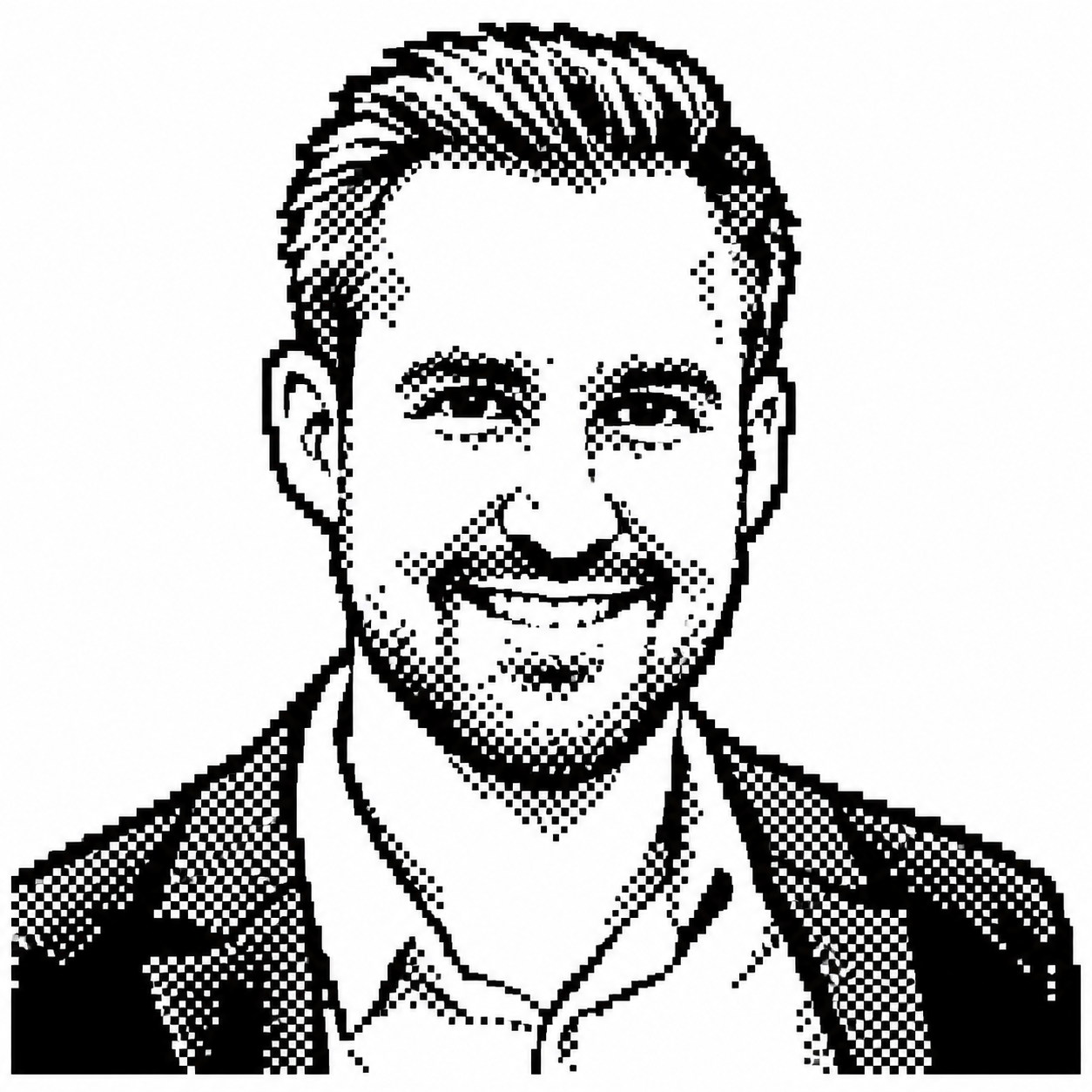 Portrait en pixel art de Kevin Communod