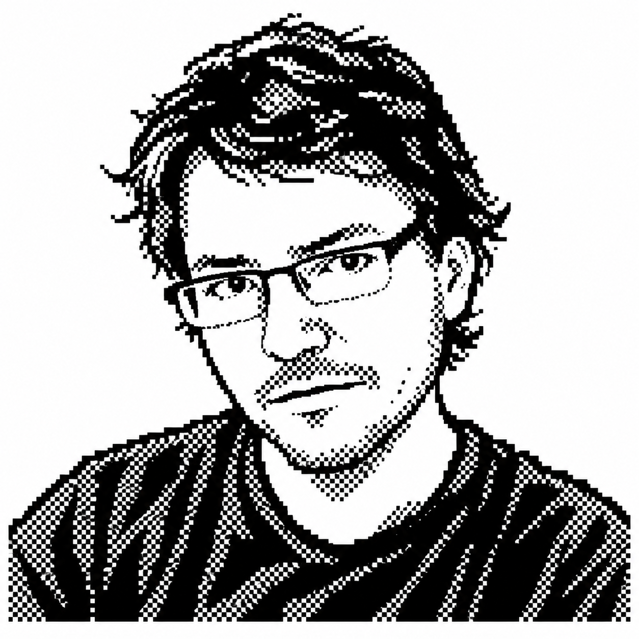Portrait en pixel art de Nicolas Maillard