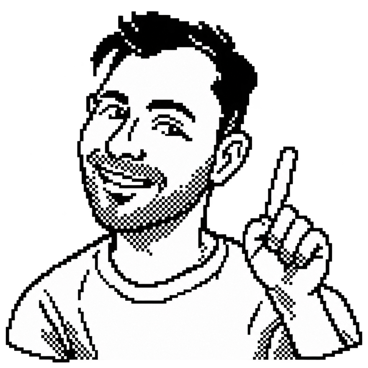 Portrait en pixel art de Fabien Chanussot