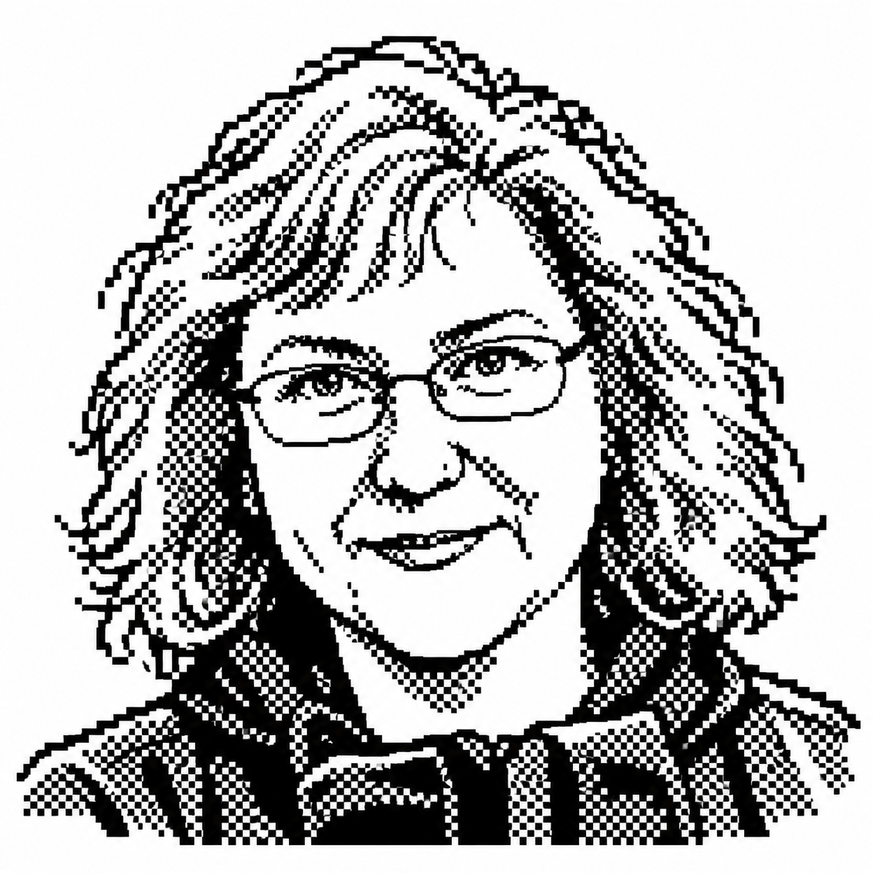 Portrait en pixel art de Sylvie Clément